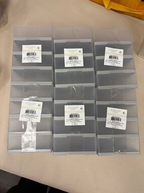24 Count Set of Clear Frosted Plastic Storage Trays all new 4 inch storagetrays